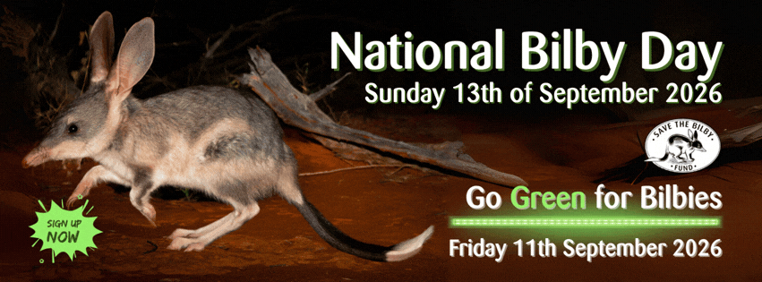 a bilby in currawinya. Sign Up. National Bilby Day Sunday 13th of September 2026. Go Green for Bilbies Friday 11th September 2026